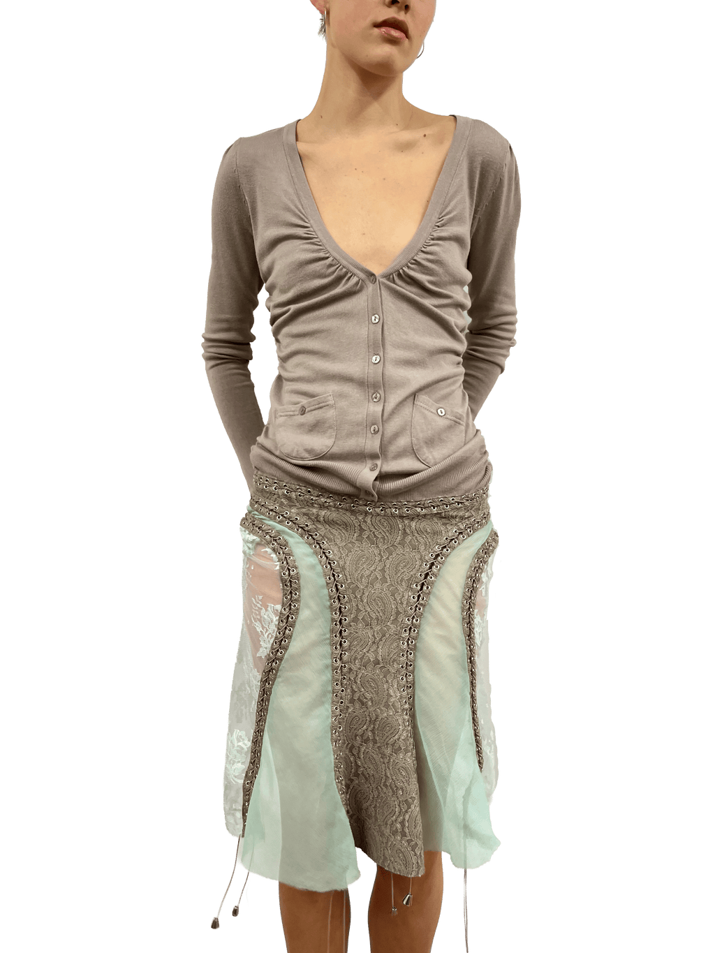 cardigonna beige and mint