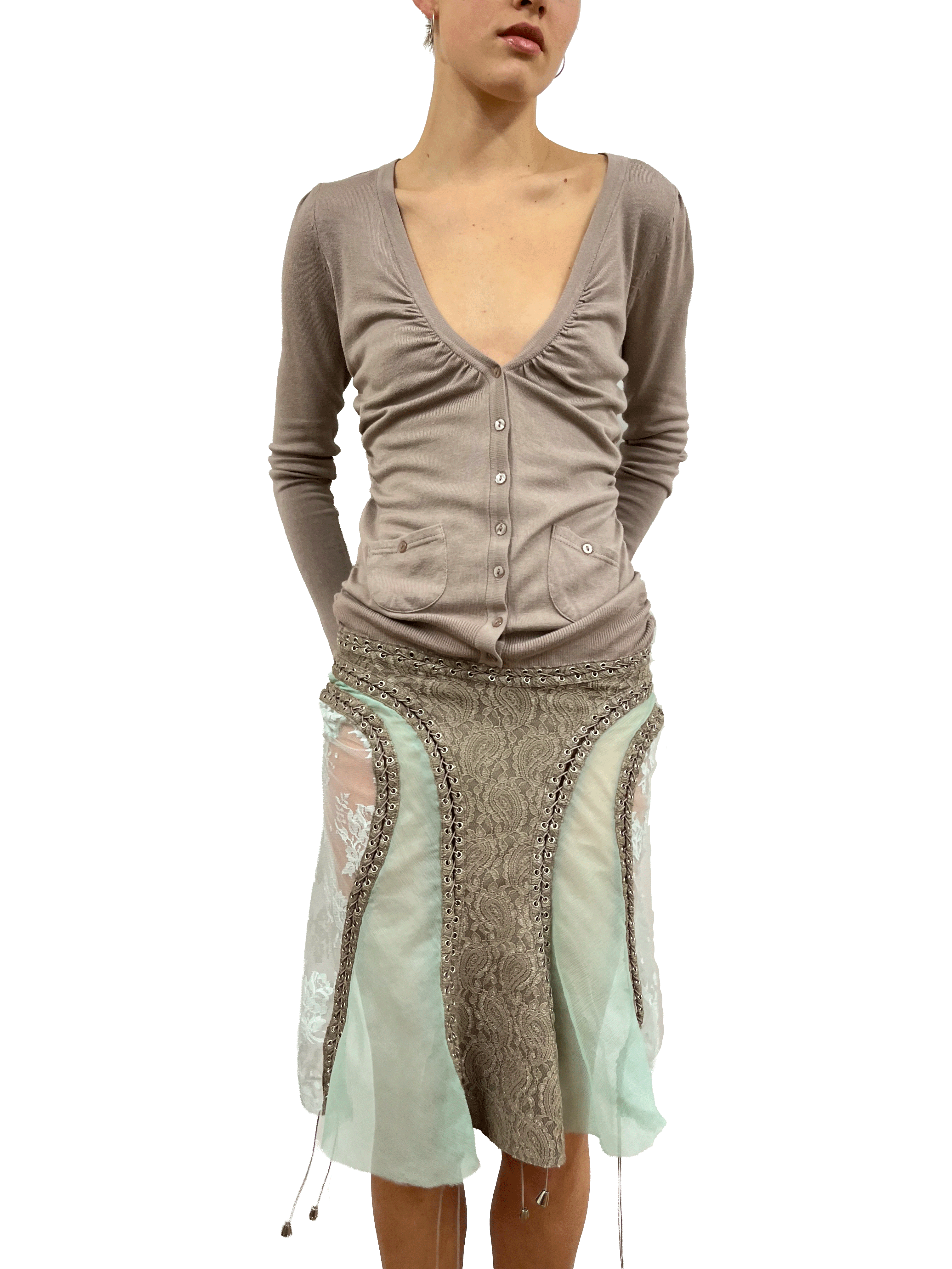 cardigonna beige and mint