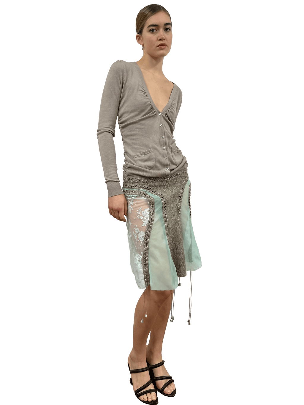 cardigonna beige and mint