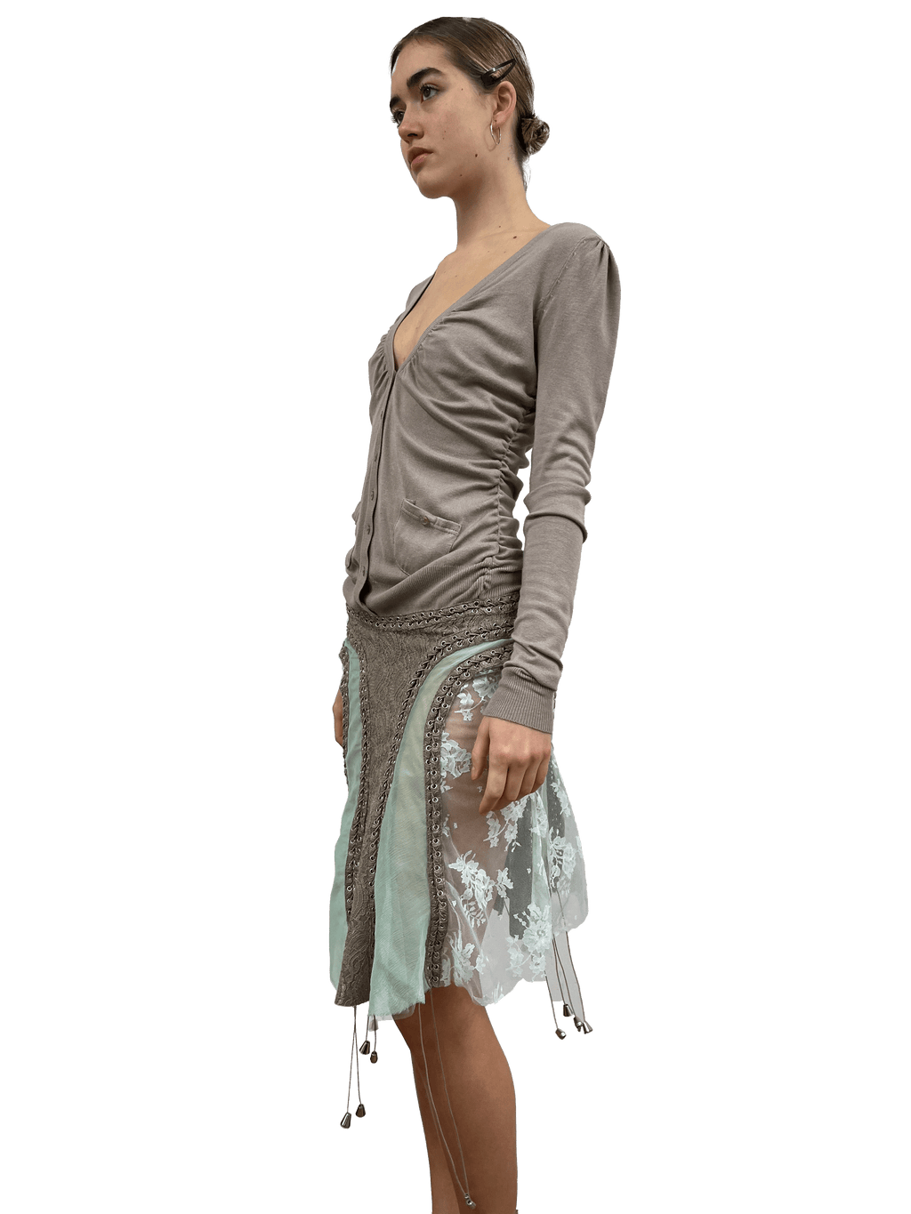 cardigonna beige and mint