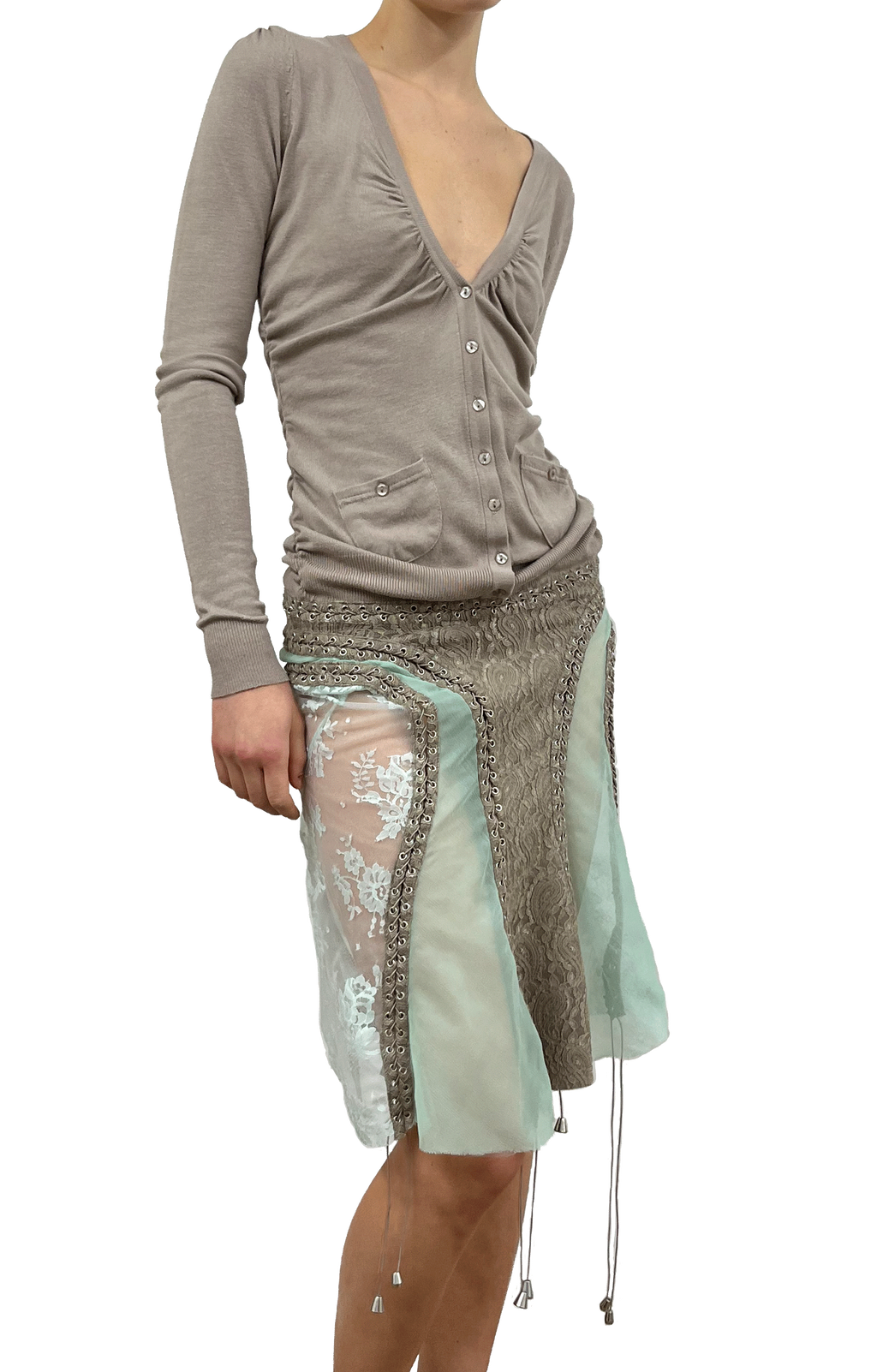 cardigonna beige and mint