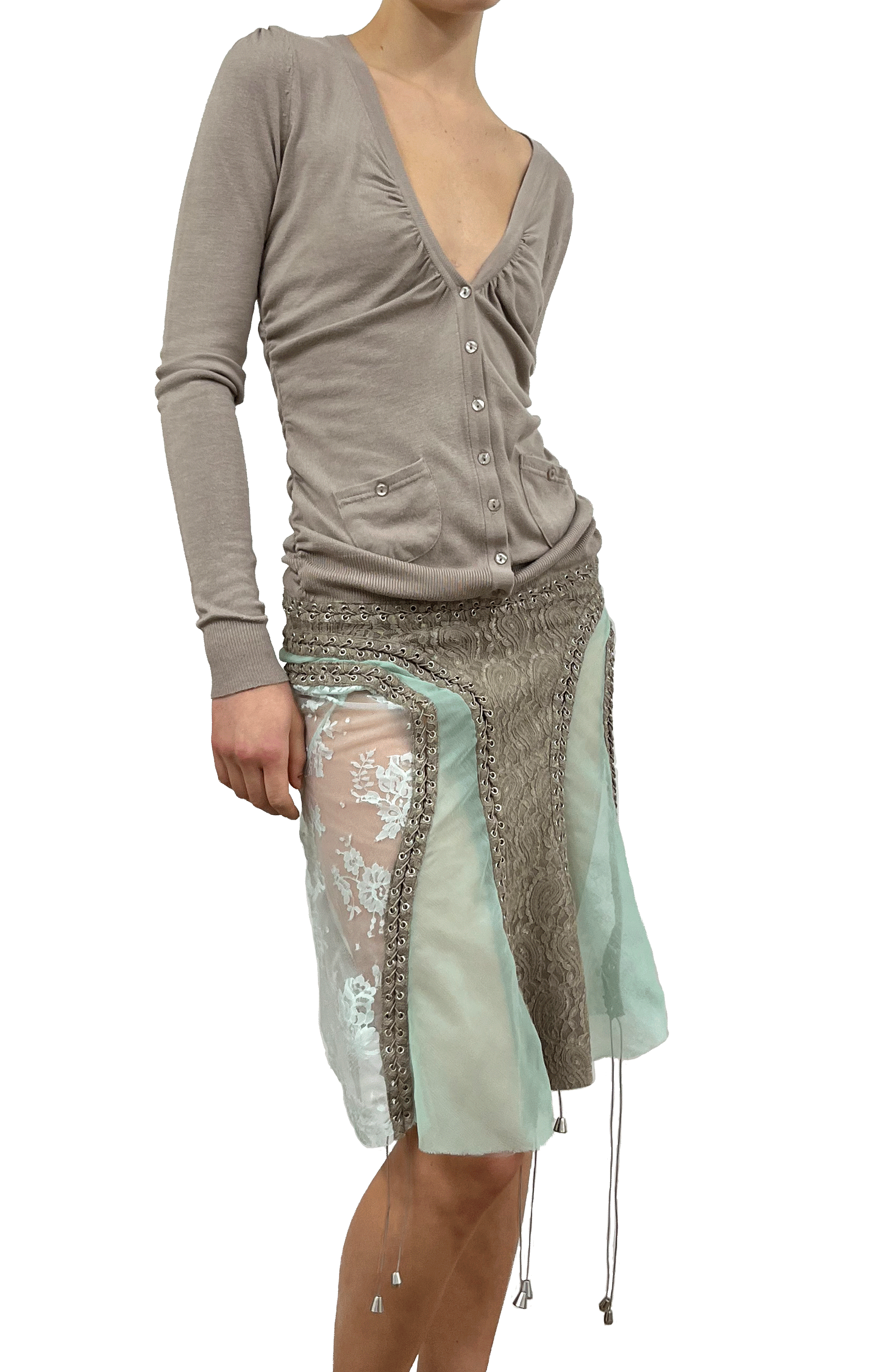 cardigonna beige and mint