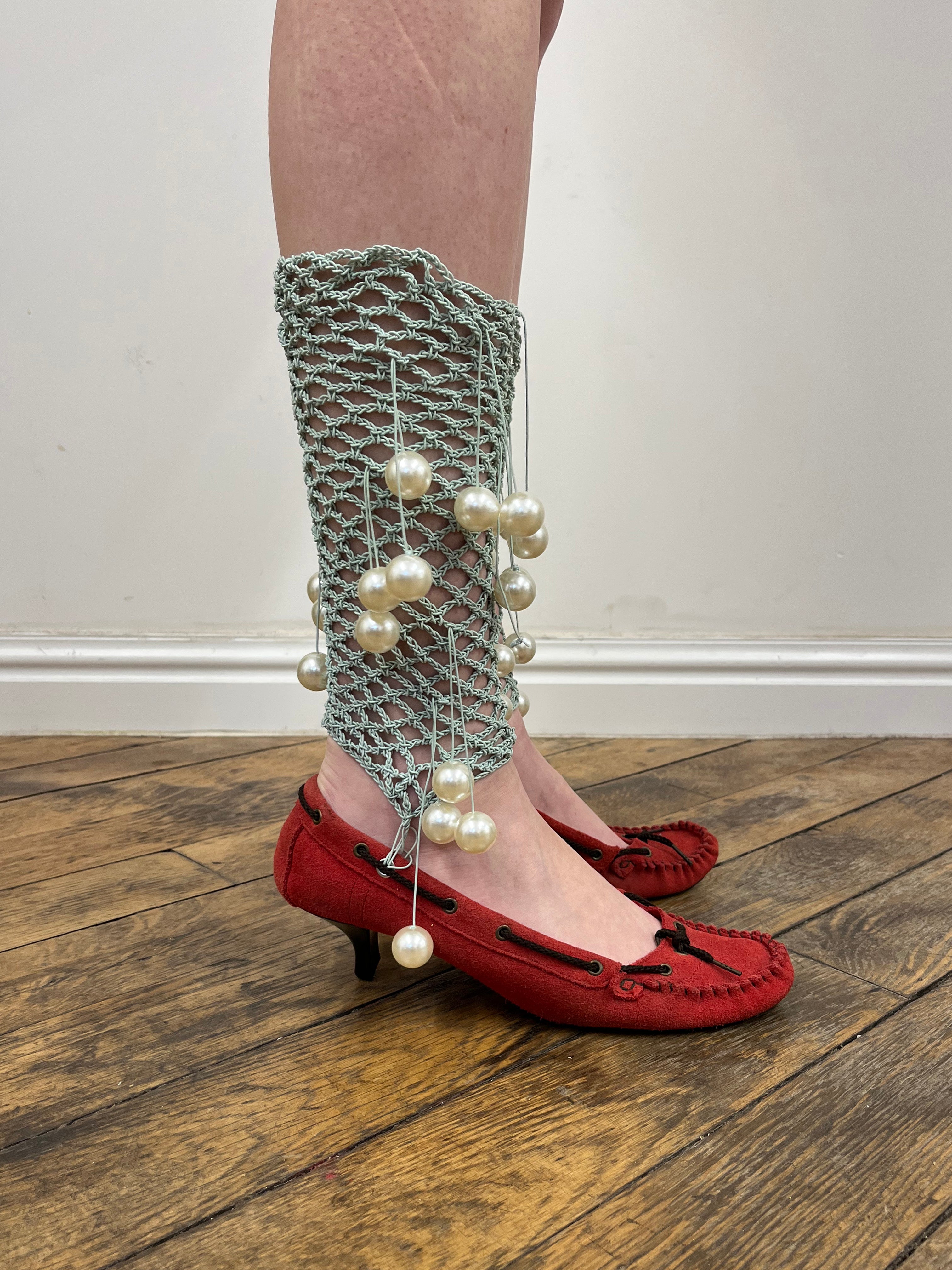 kitten loafers with with pearl hardware