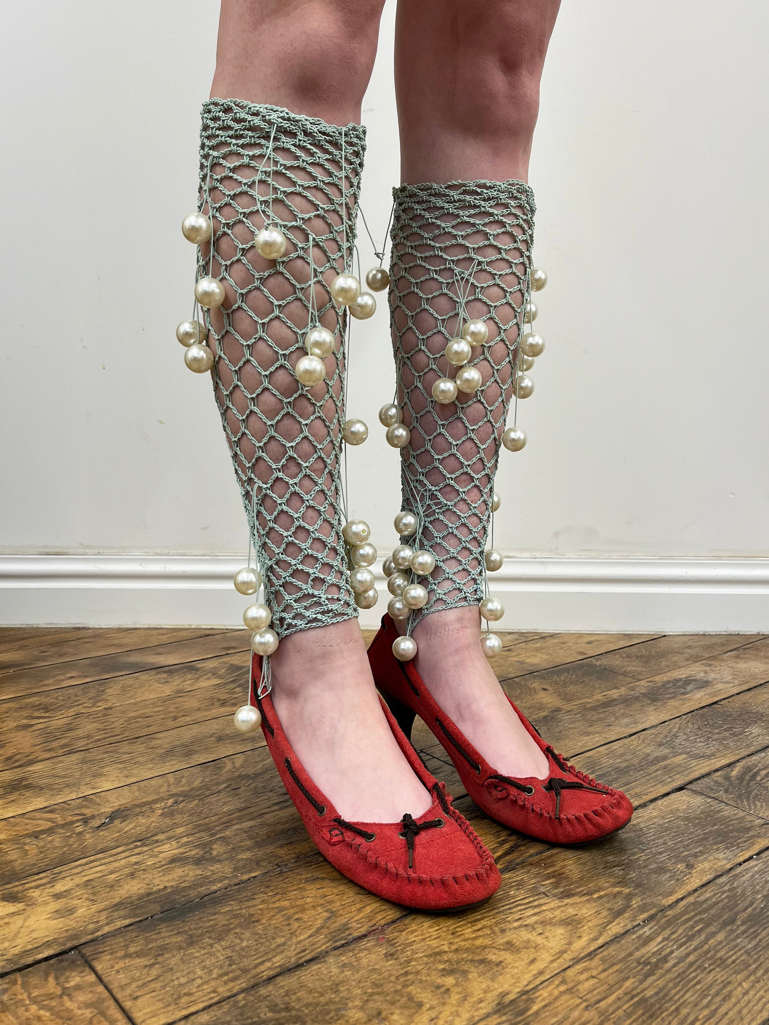 kitten loafers with with pearl hardware