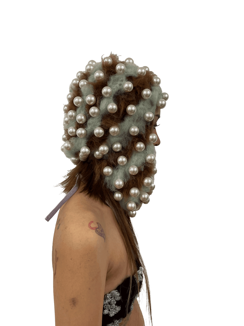 pearl studded hat mint and chestnut