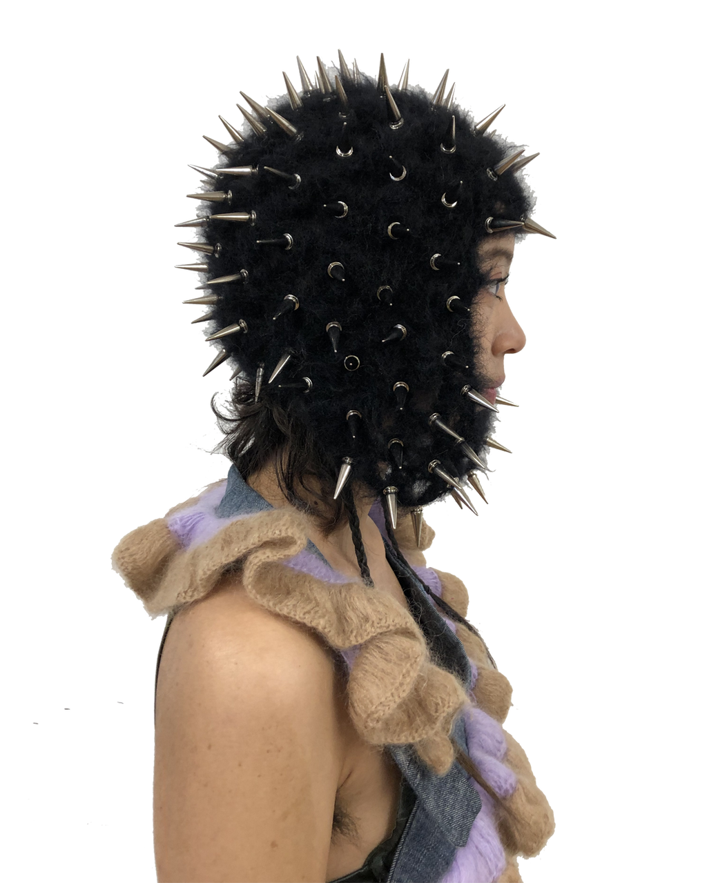 spike studded crochet hat