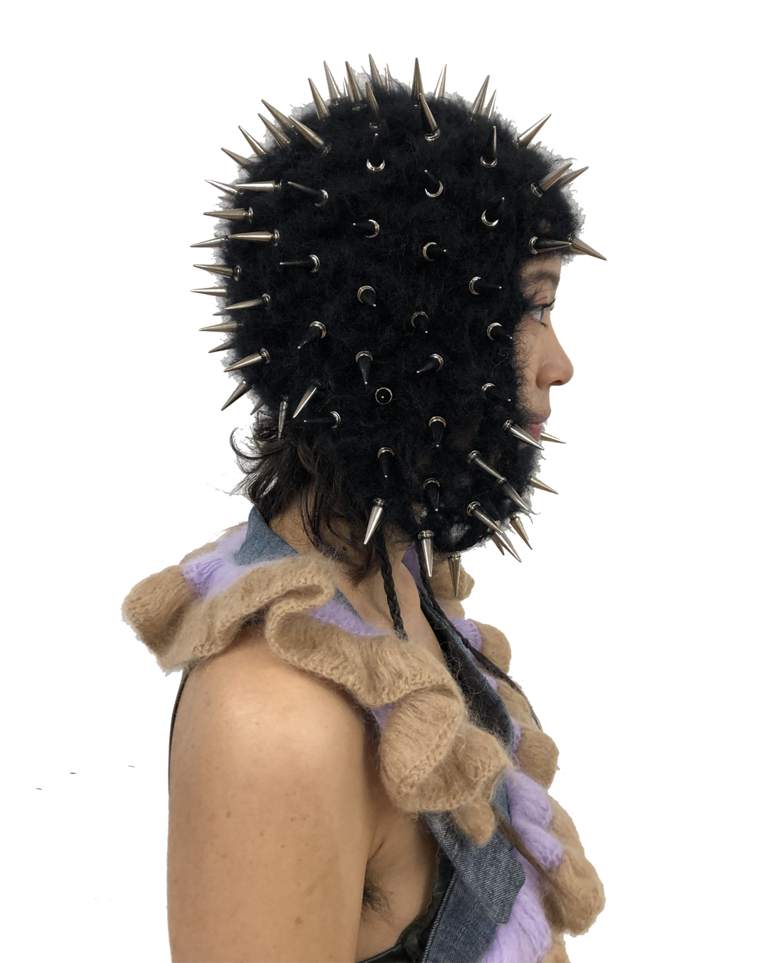 spike studded crochet hat