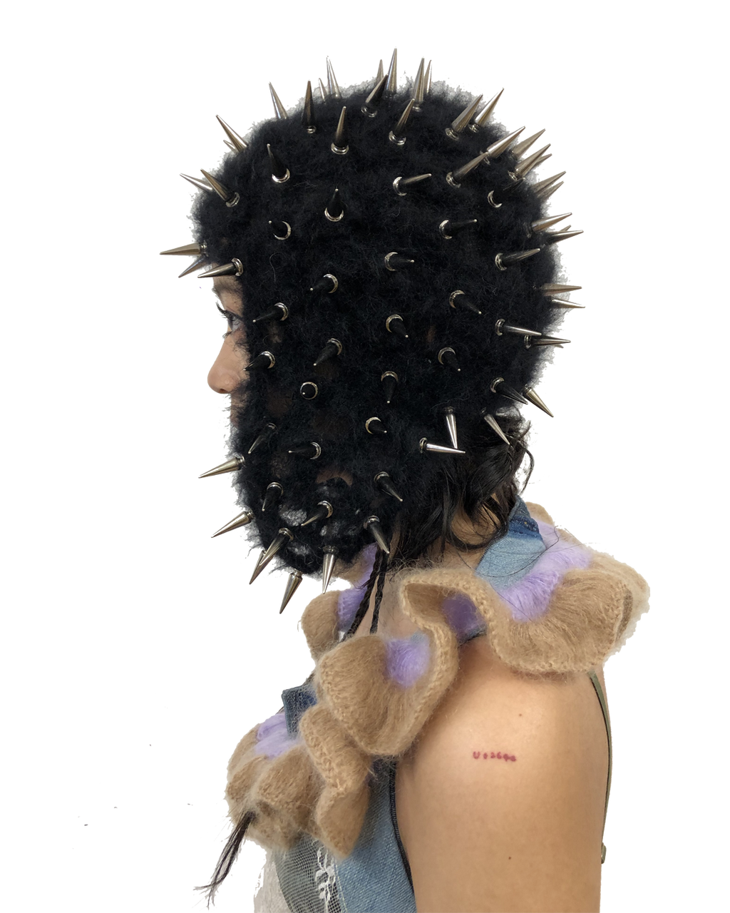 spike studded crochet hat