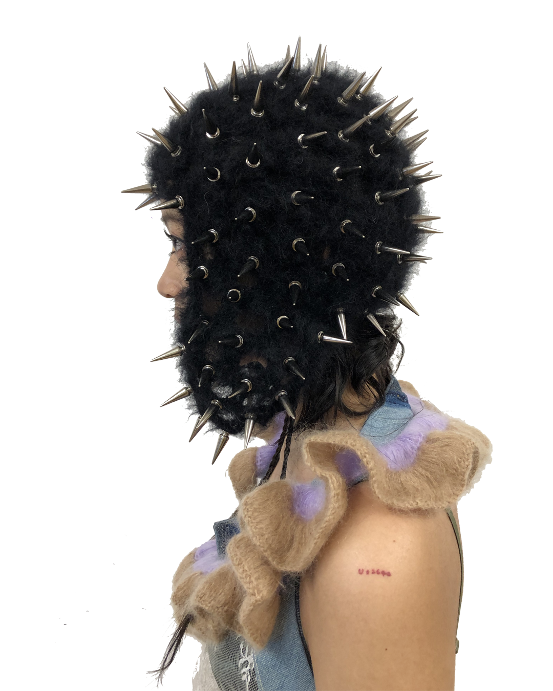 spike studded crochet hat