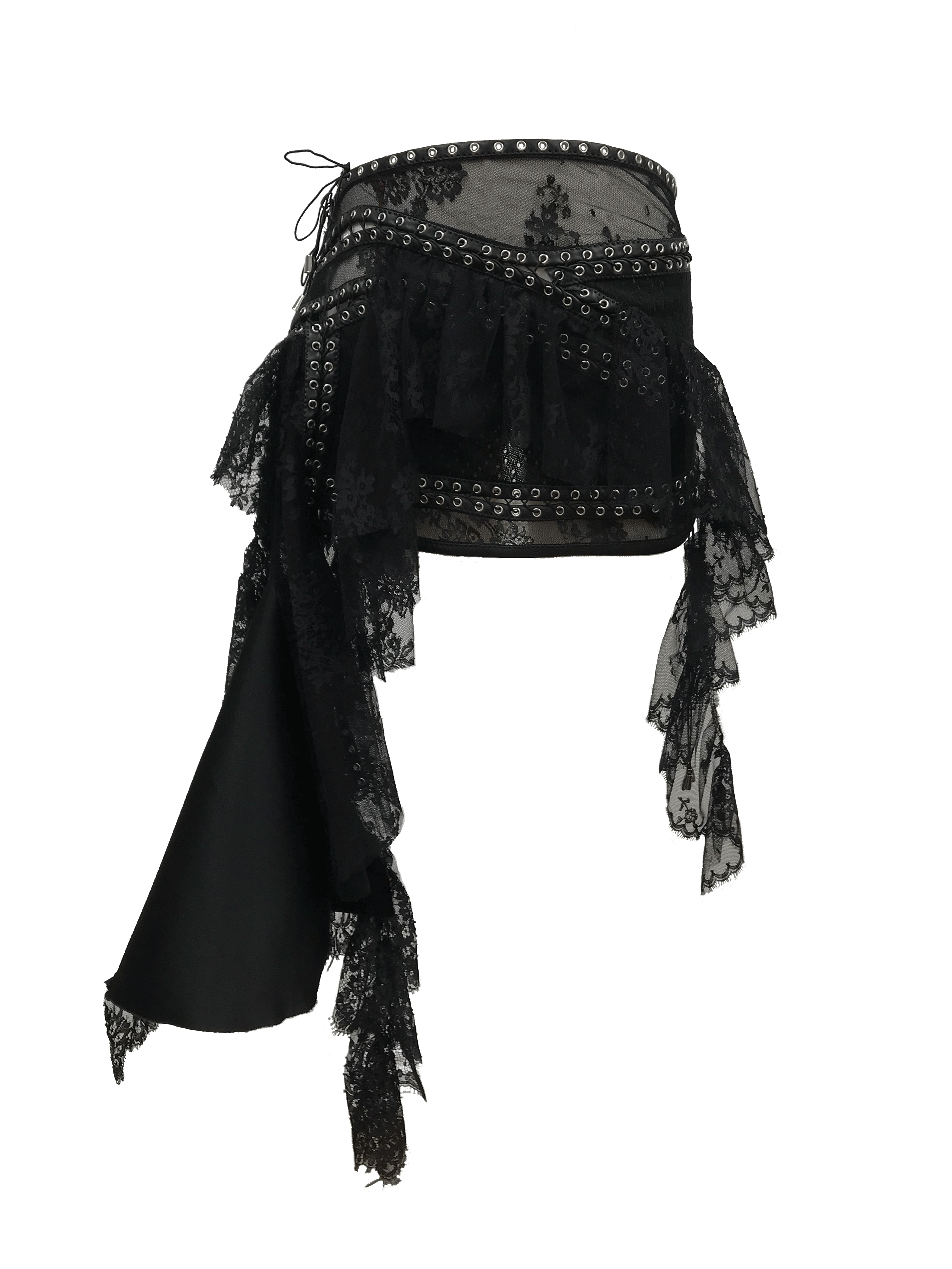 paseillo skirt in silk and lace