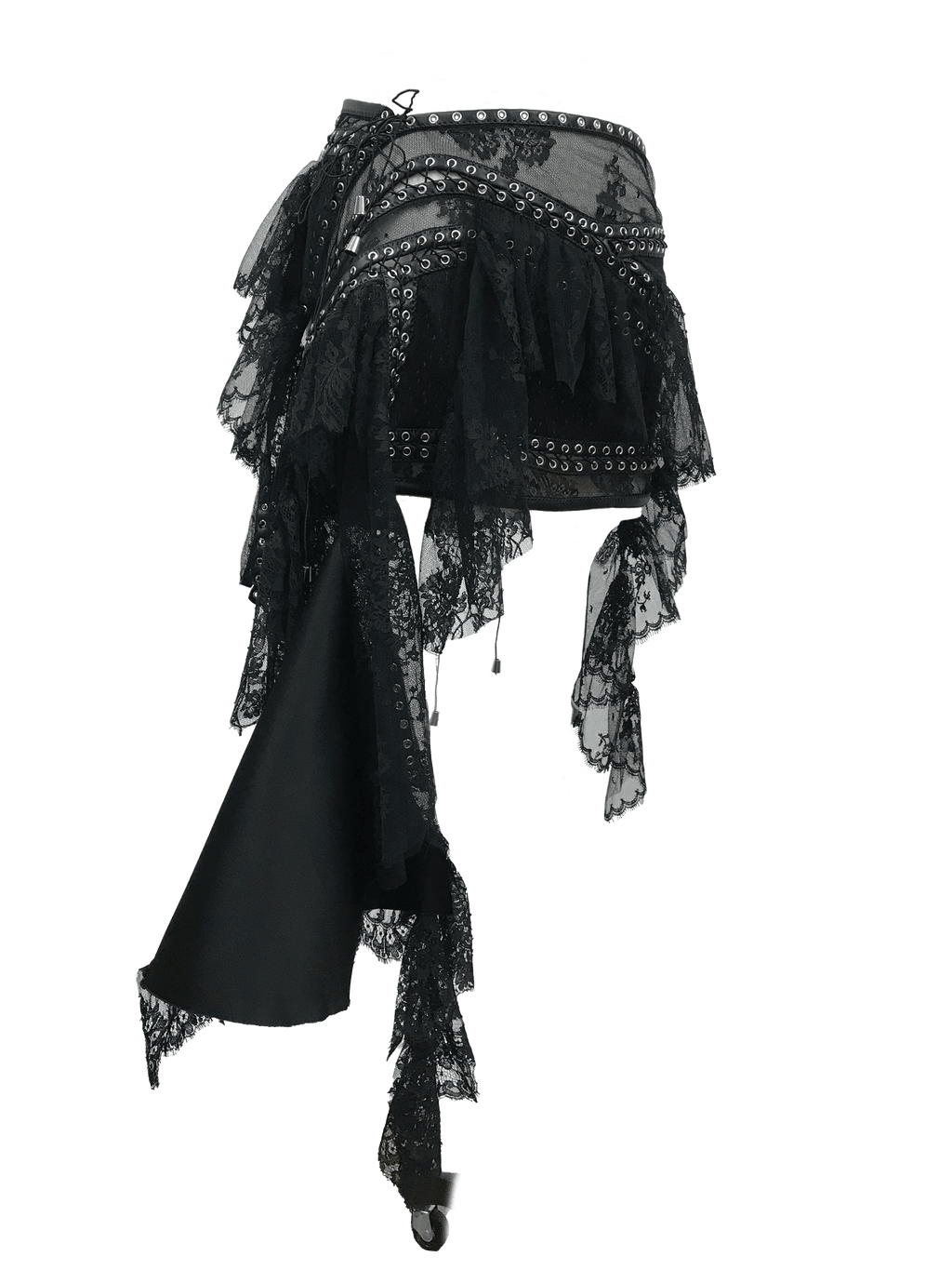 paseillo skirt in silk and lace