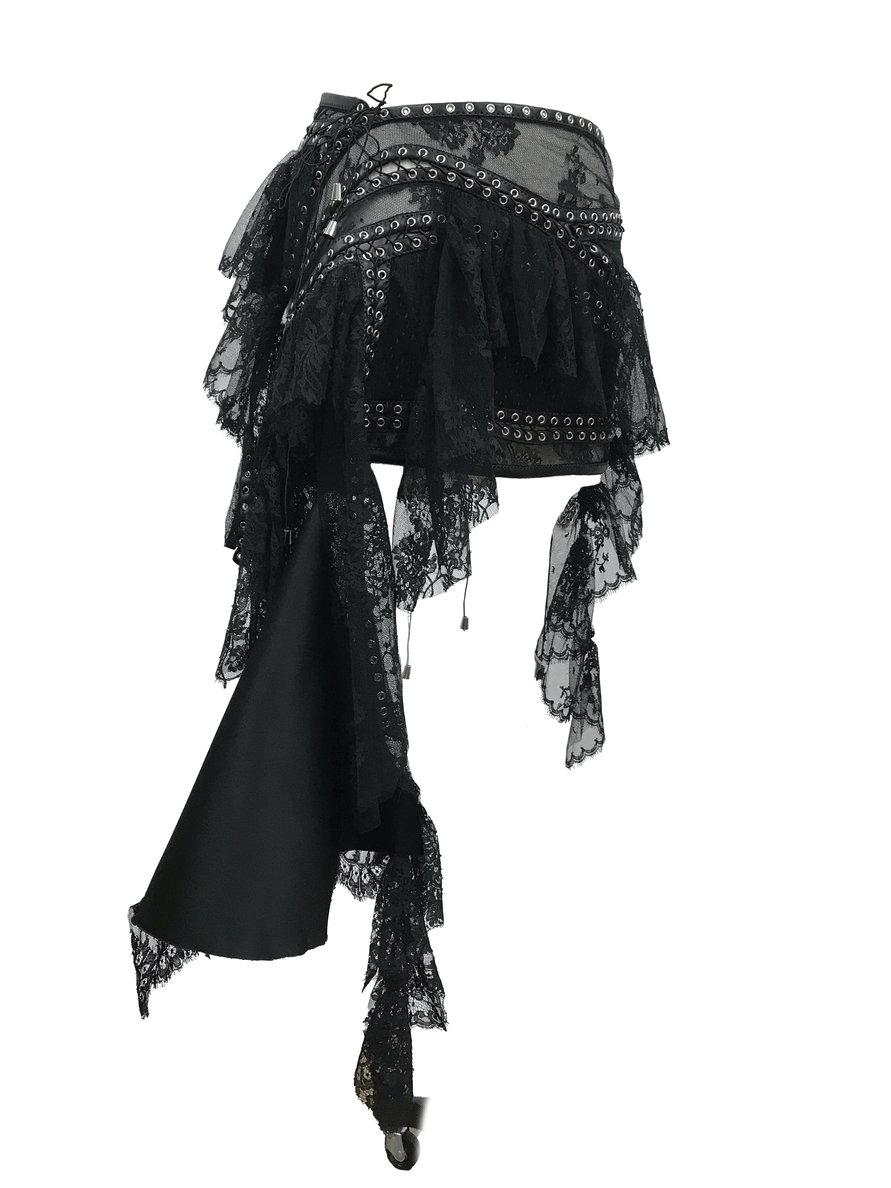 paseillo skirt in silk and lace