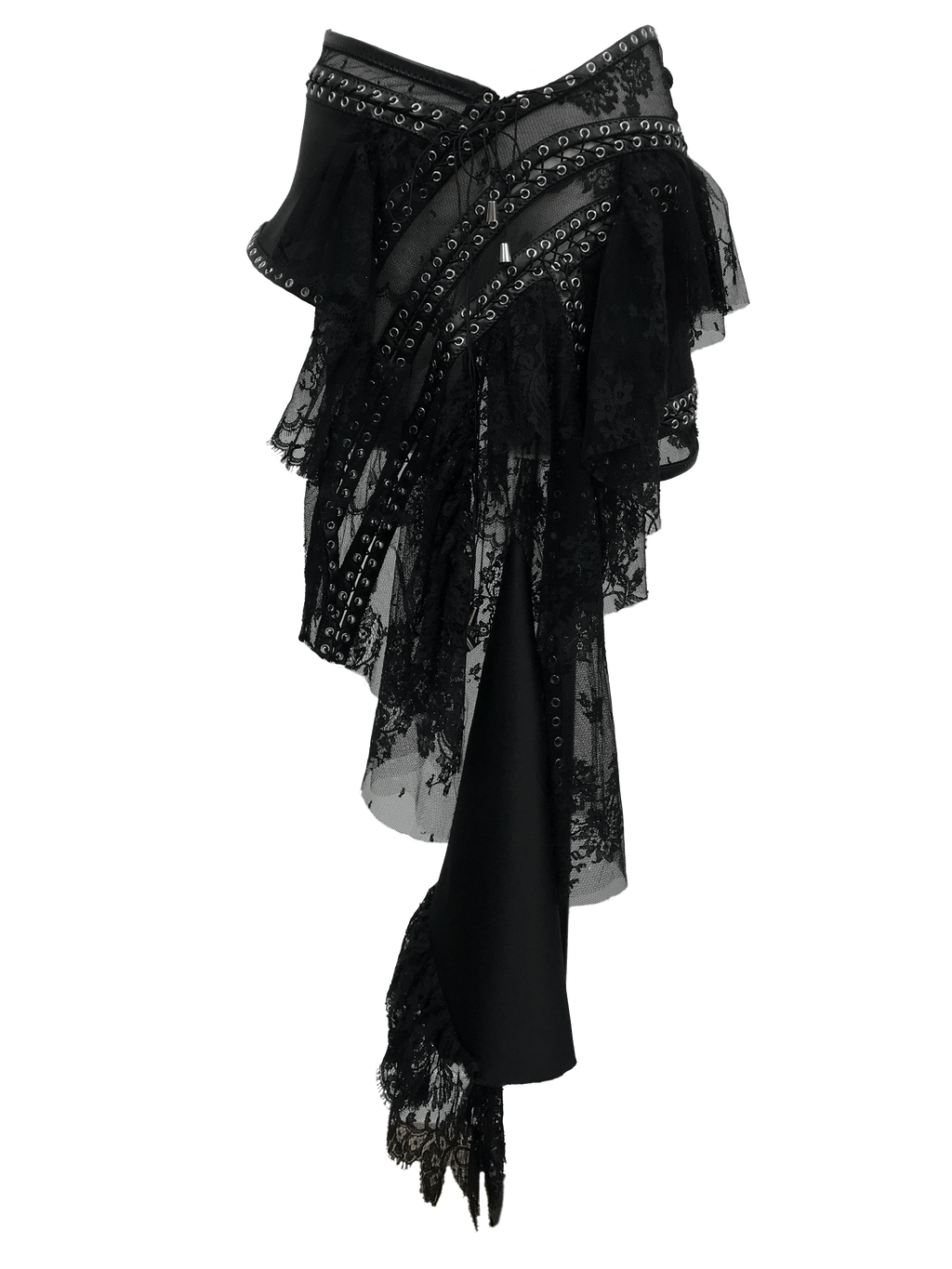 paseillo skirt in silk and lace