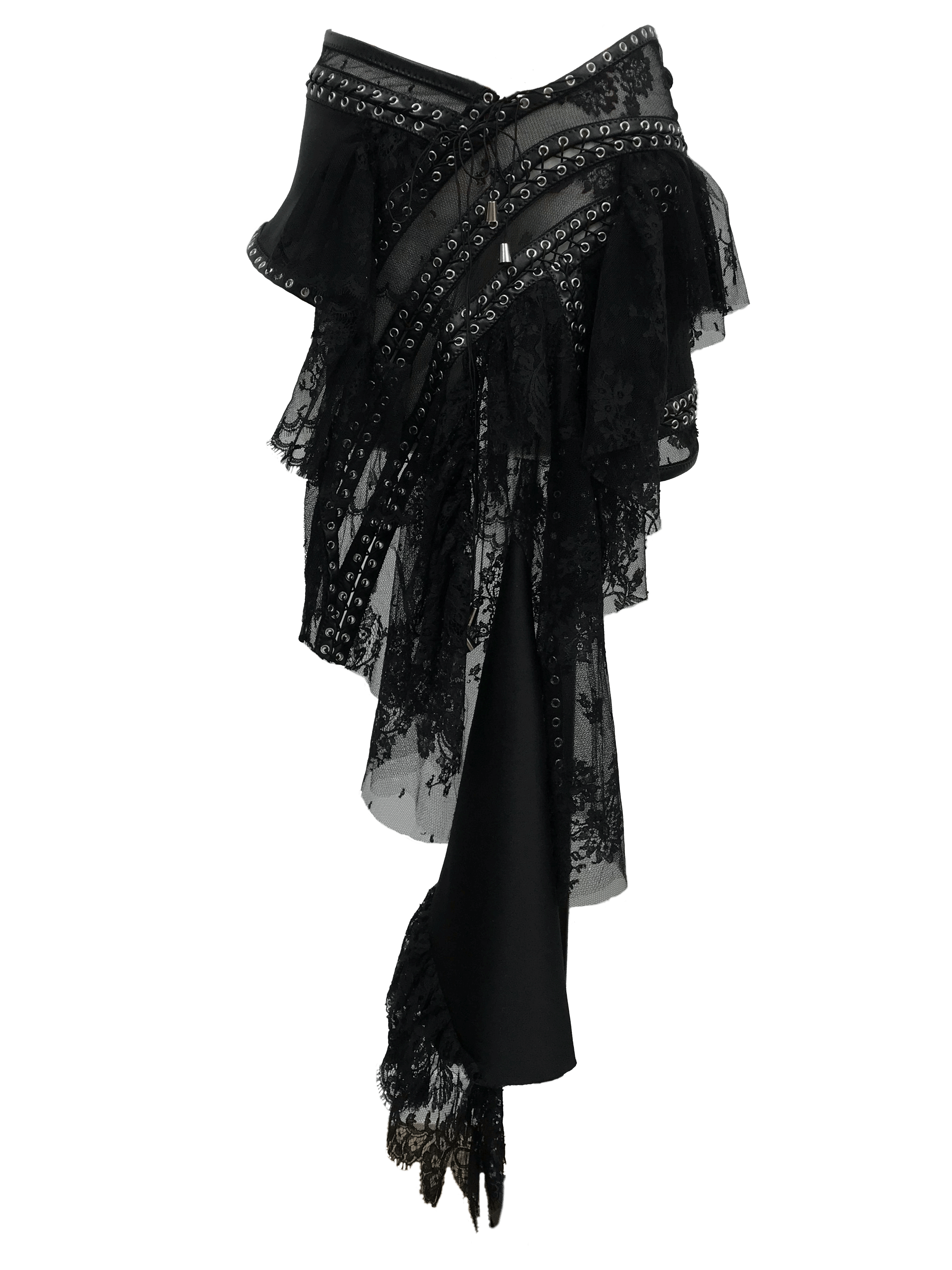 paseillo skirt in silk and lace