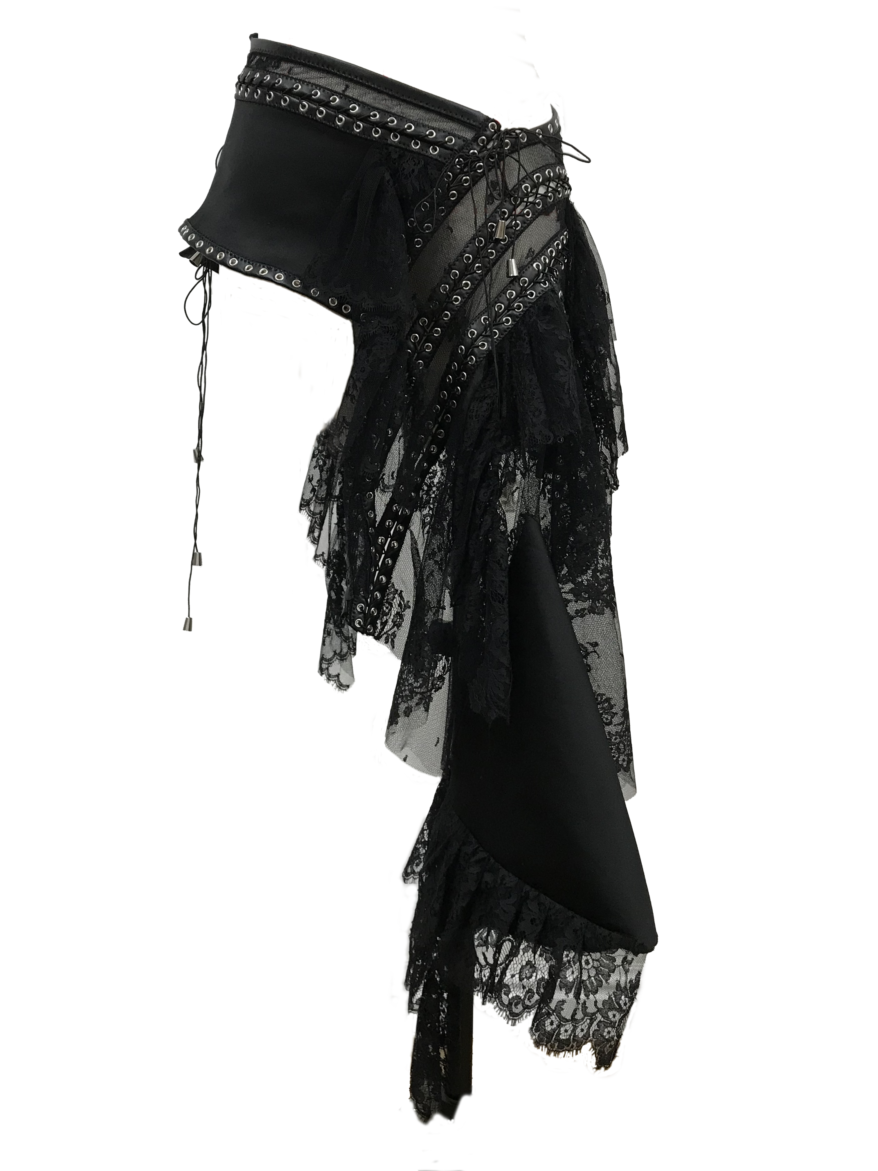 paseillo skirt in silk and lace