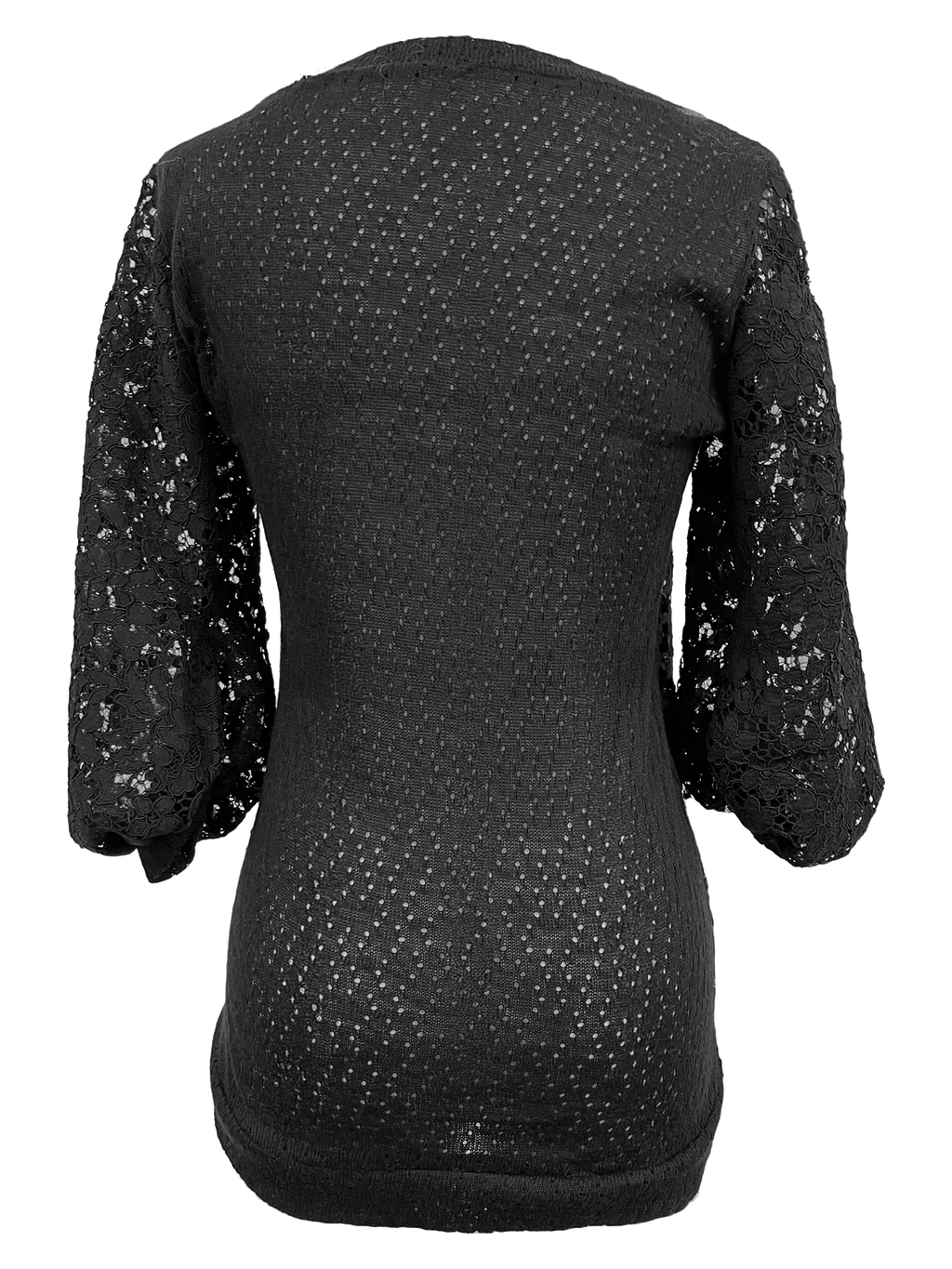 gui by gui draped guipure lace panelled jumper dress