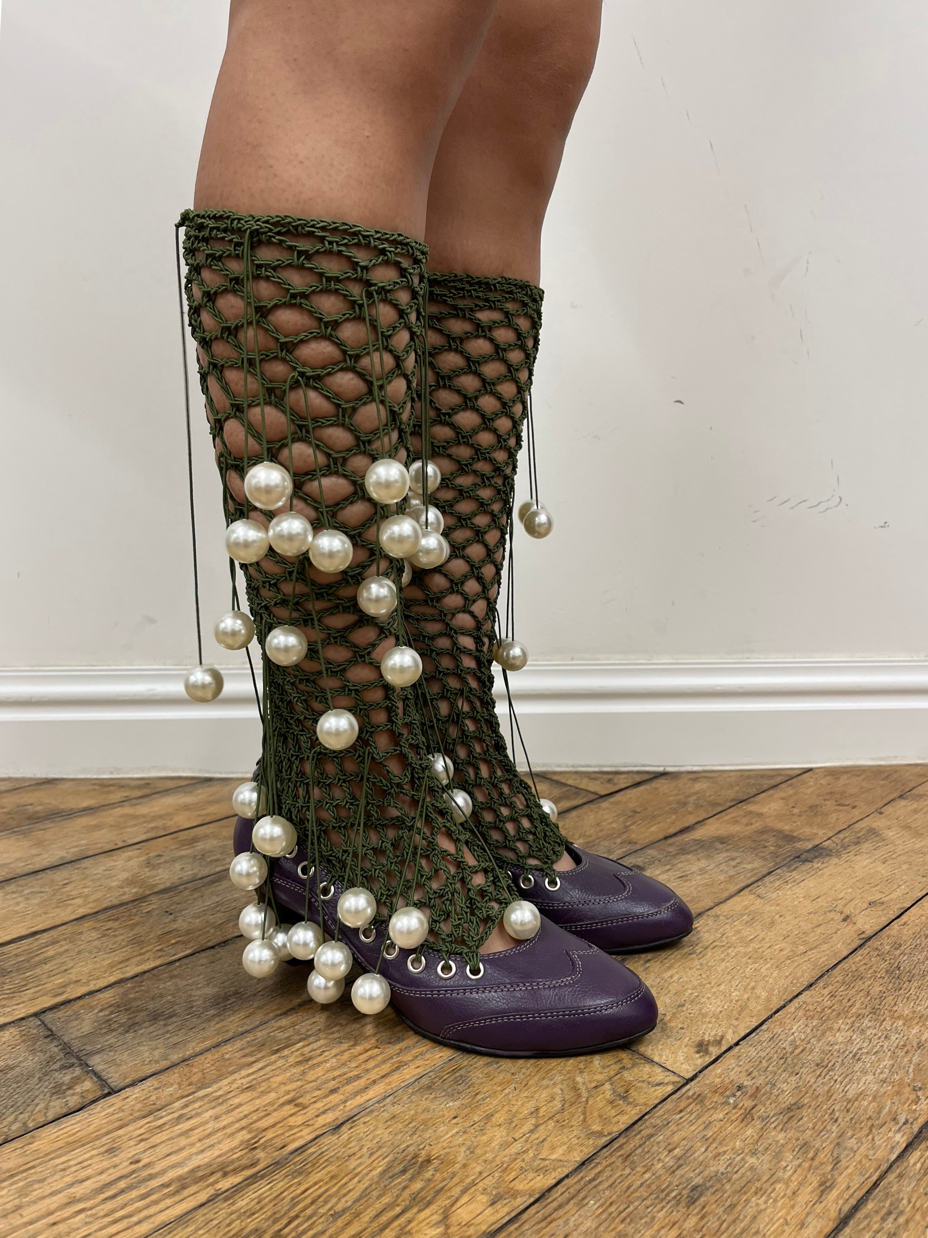 topstitch court shoes pearl hardware