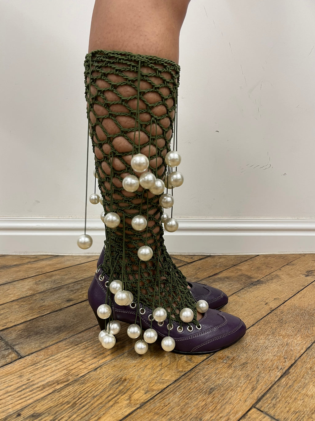 topstitch court shoes pearl hardware