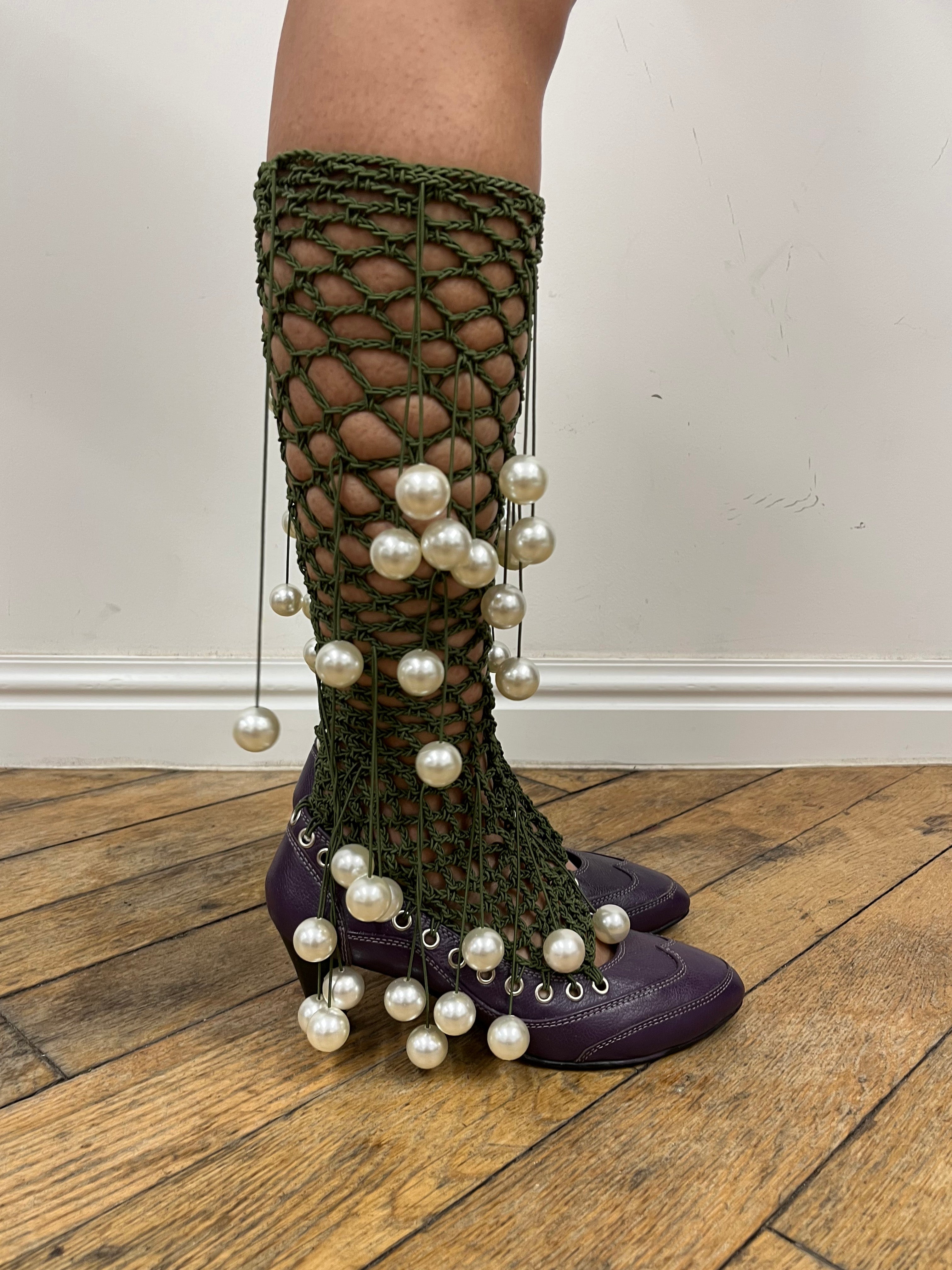 topstitch court shoes pearl hardware