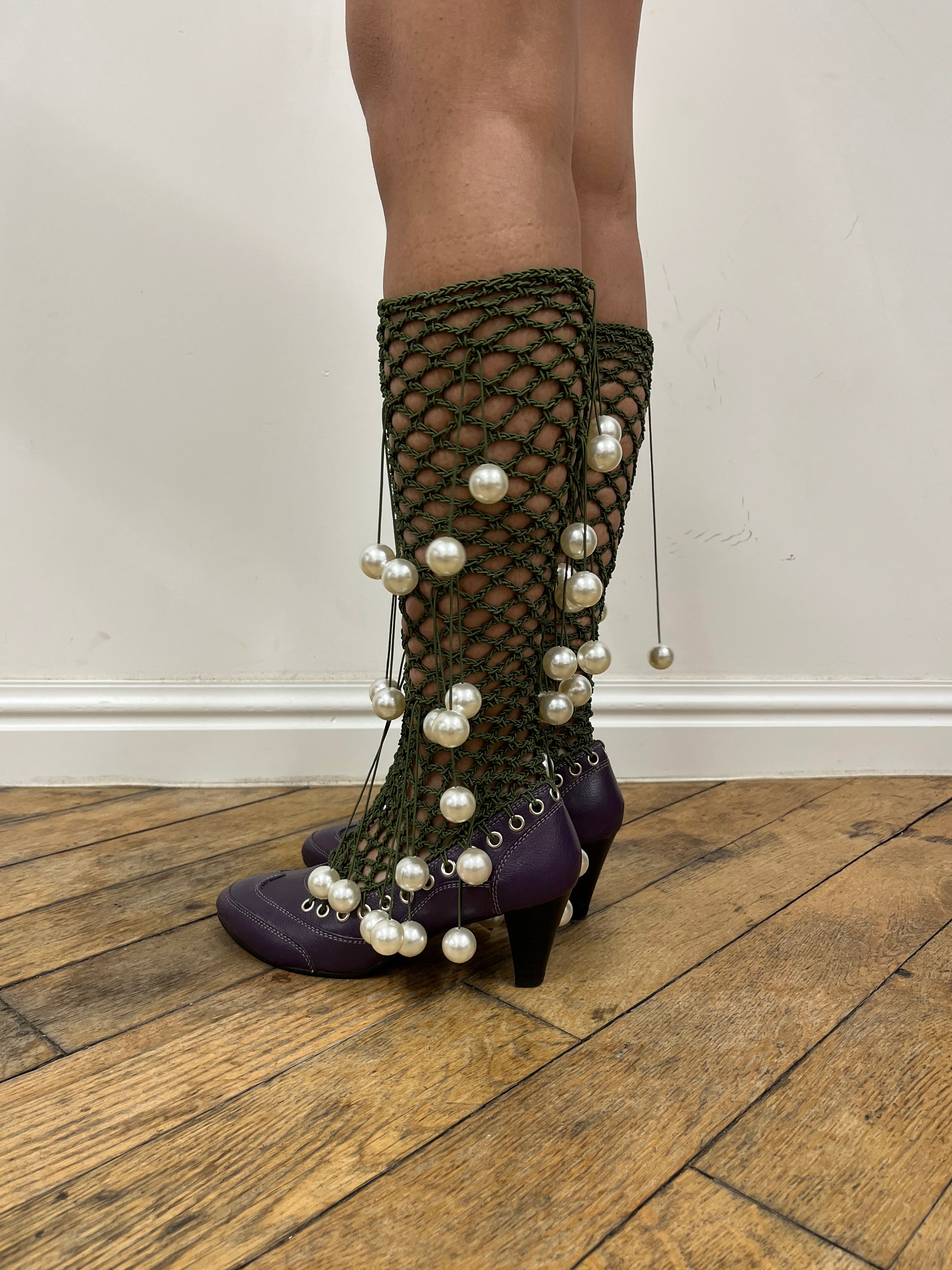 topstitch court shoes pearl hardware