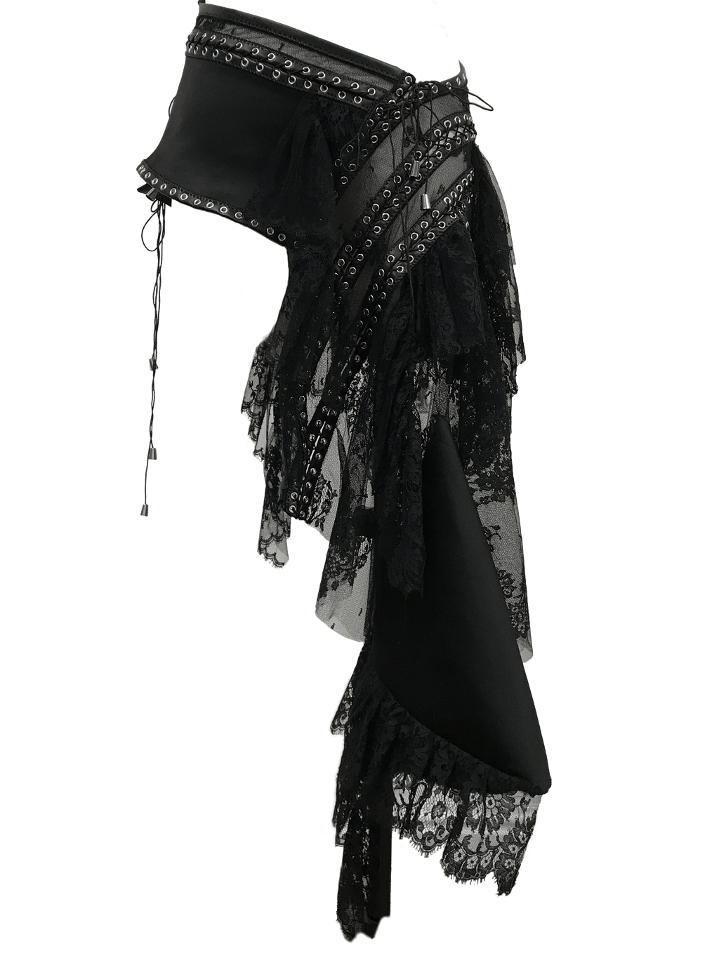 paseillo skirt in silk and lace