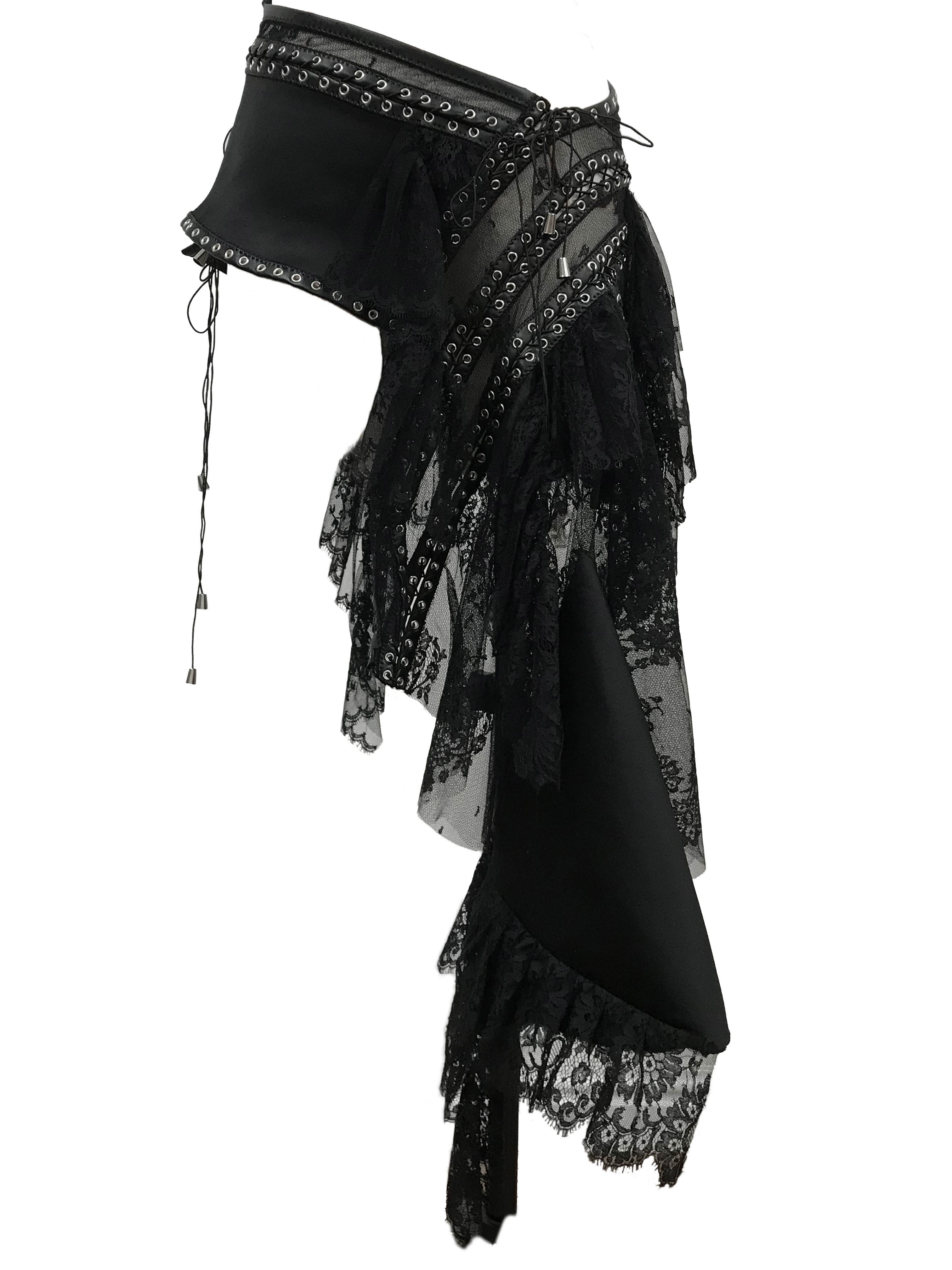 paseillo skirt in silk and lace