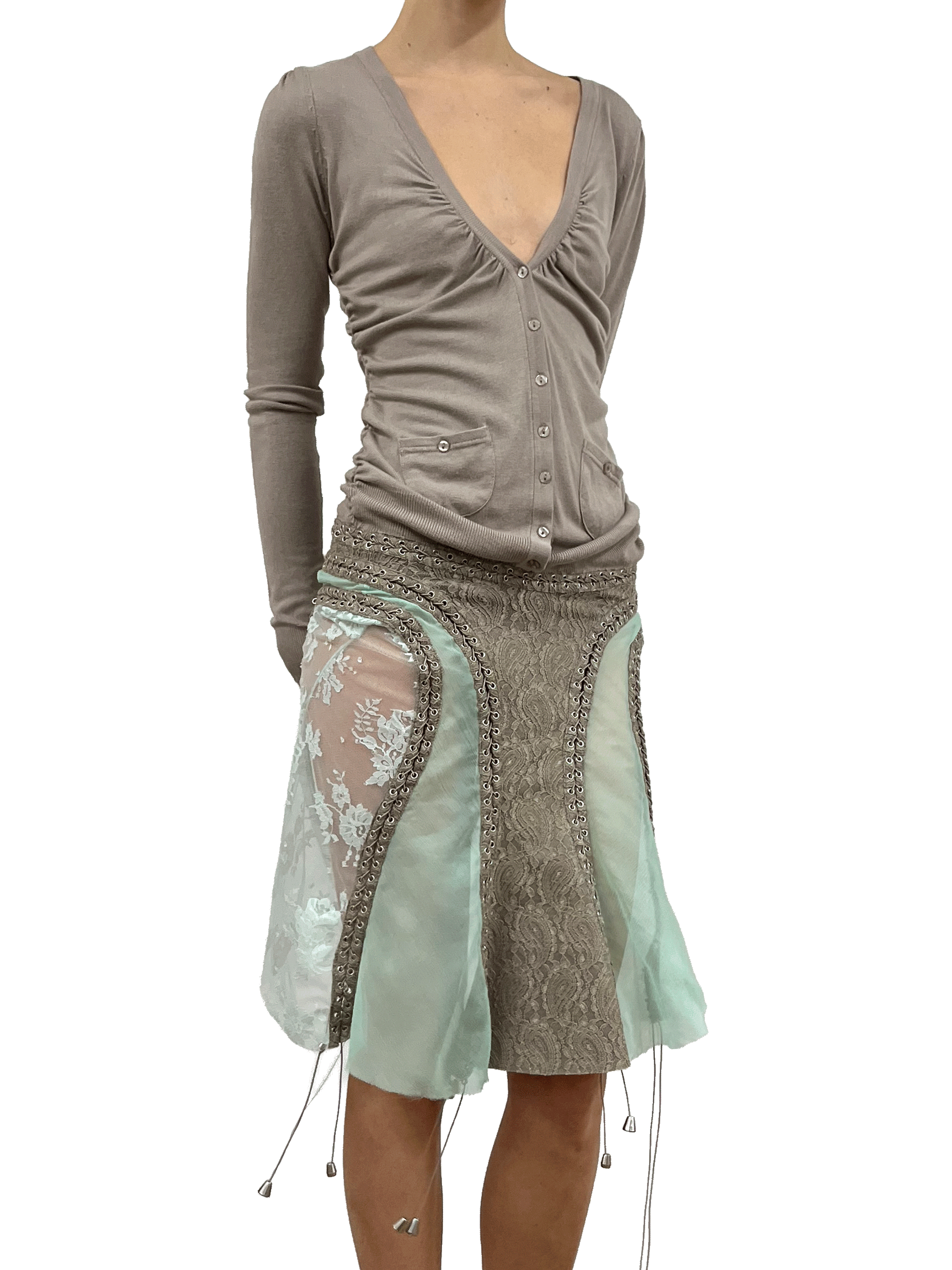 cardigonna beige and mint