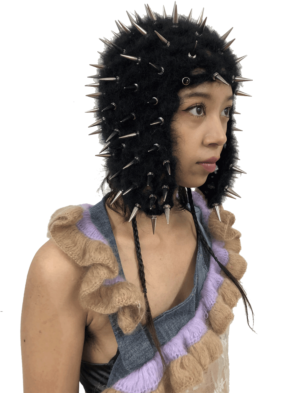 spike studded crochet hat