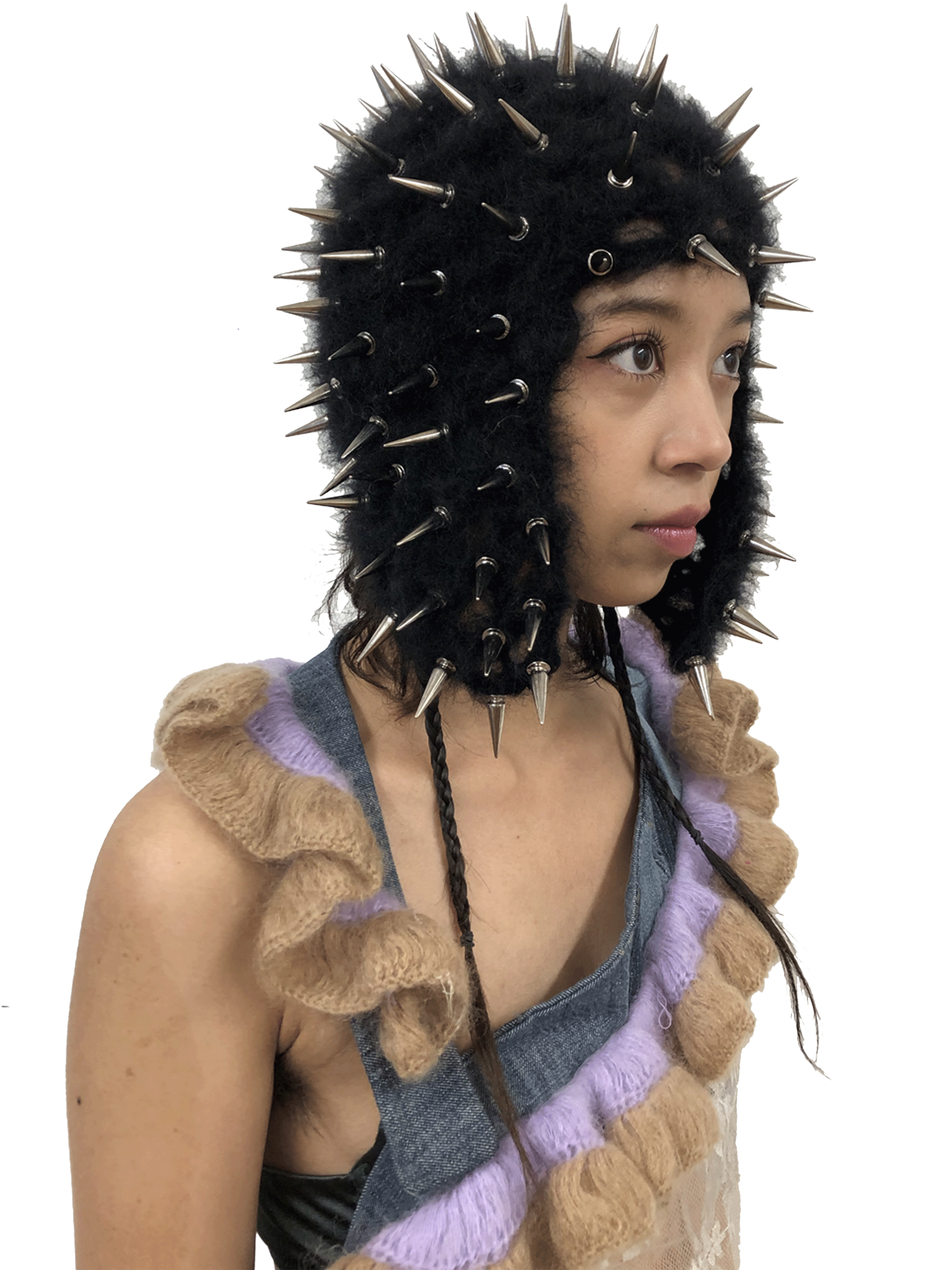 spike studded crochet hat