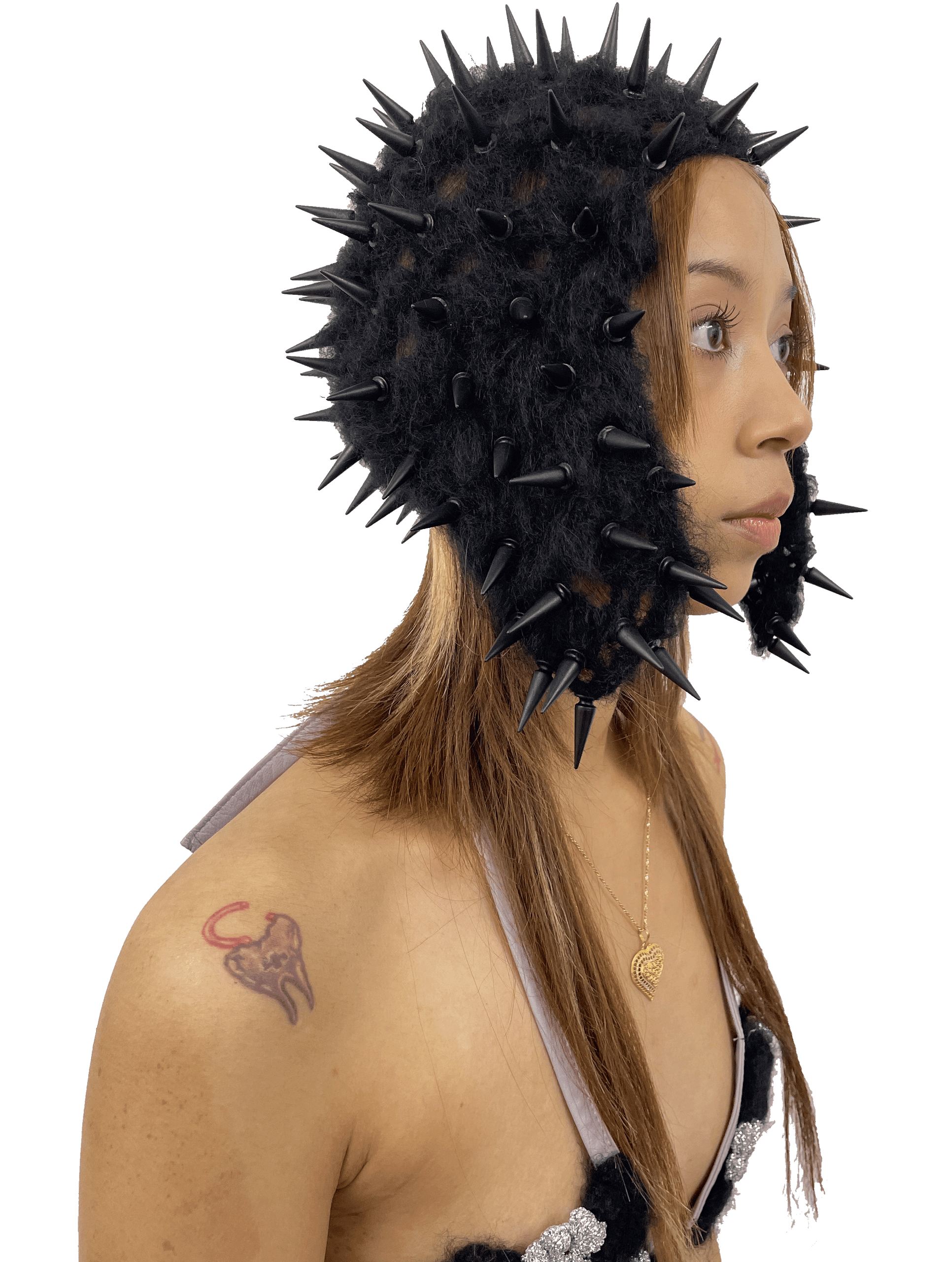 t*r様 Studded Crochet Headgear XG cocona studded crochet headgear in technicolor black – Gui Rosa