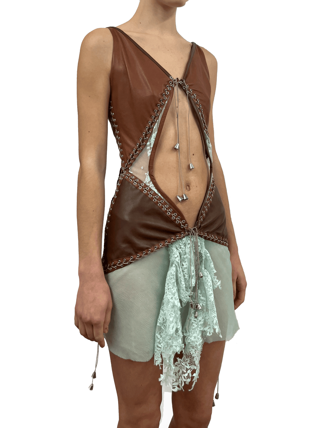 paseillo coctel dress mint and chestnut