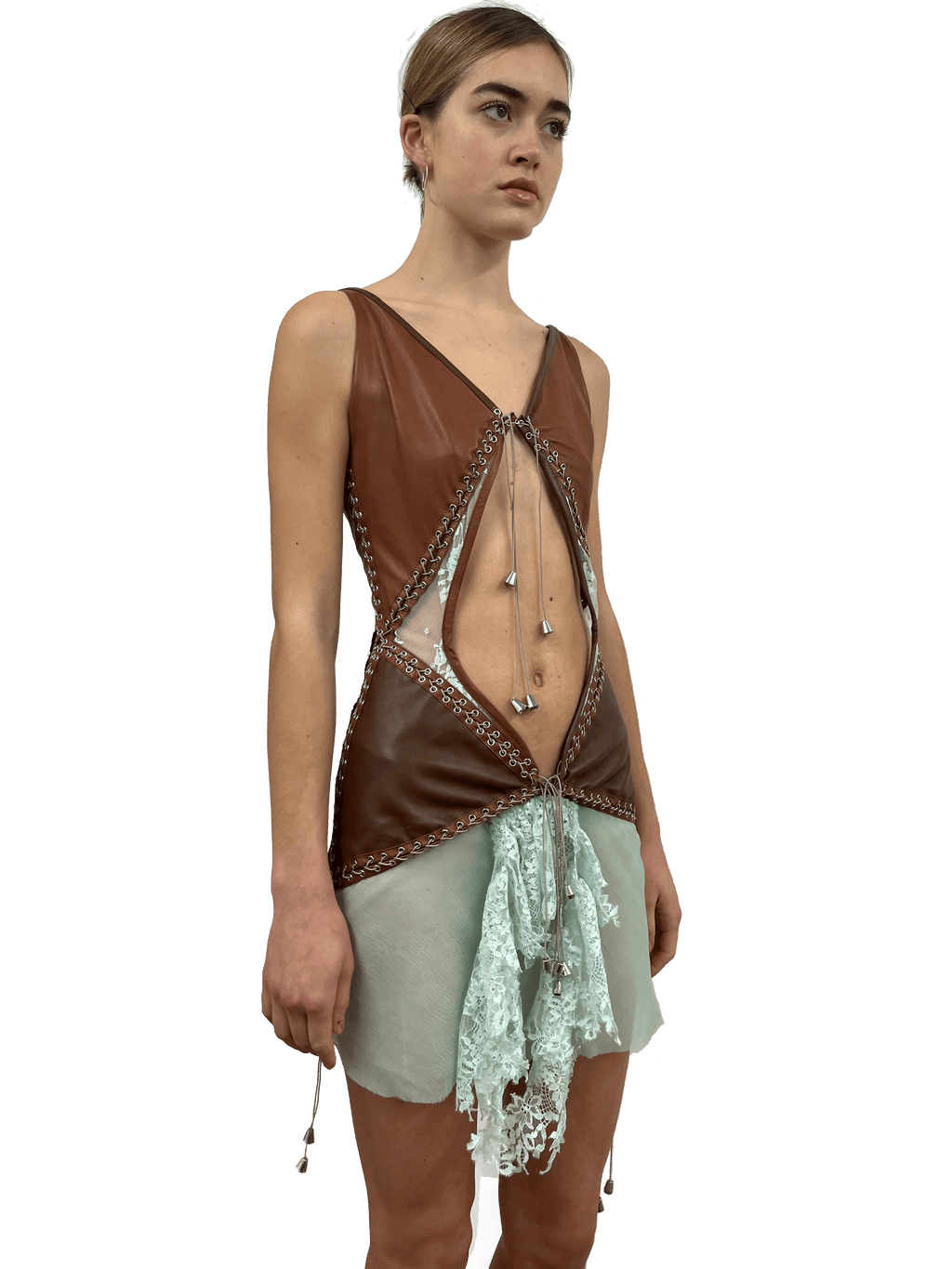 paseillo coctel dress mint and chestnut