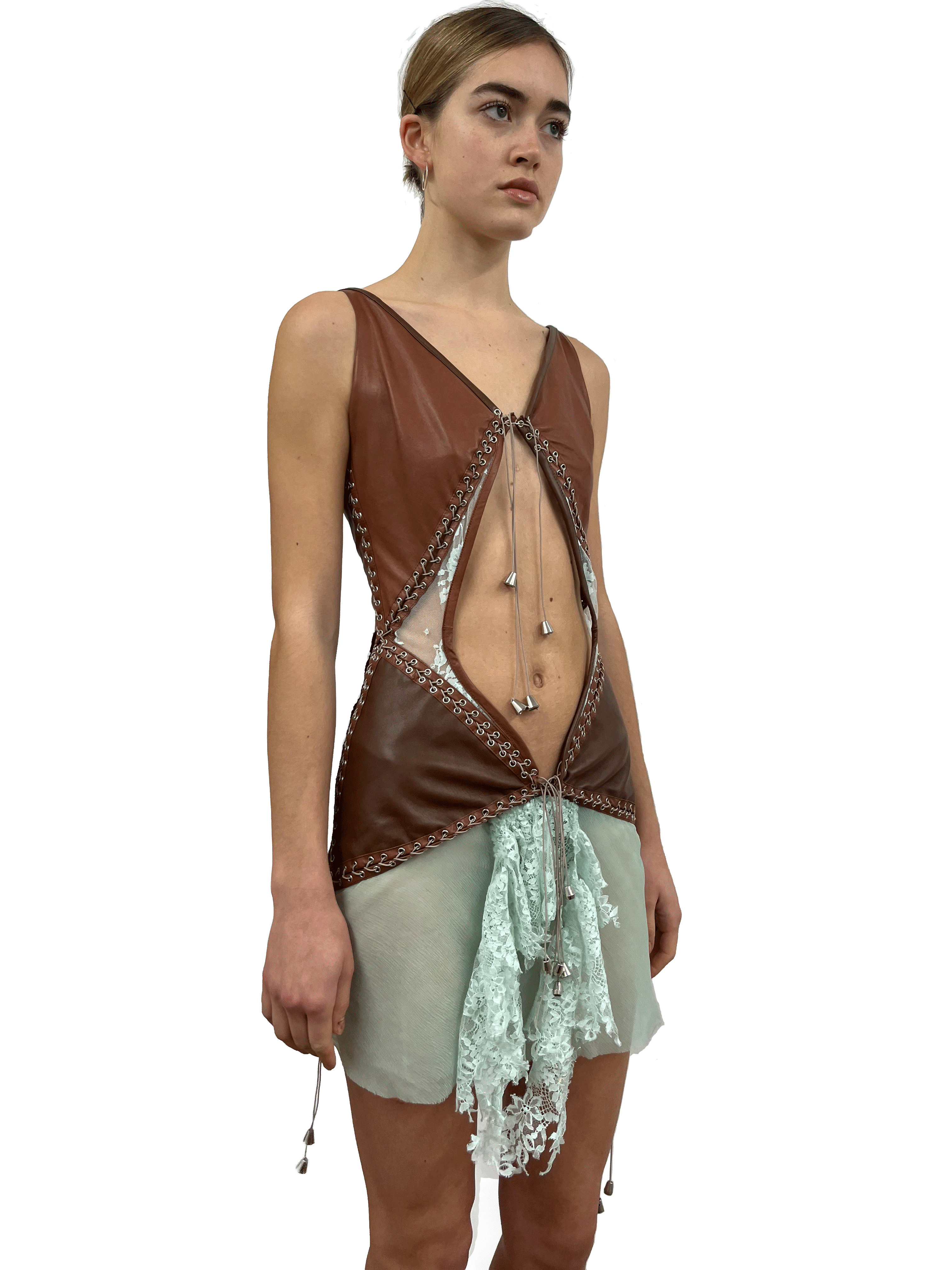 paseillo coctel dress mint and chestnut